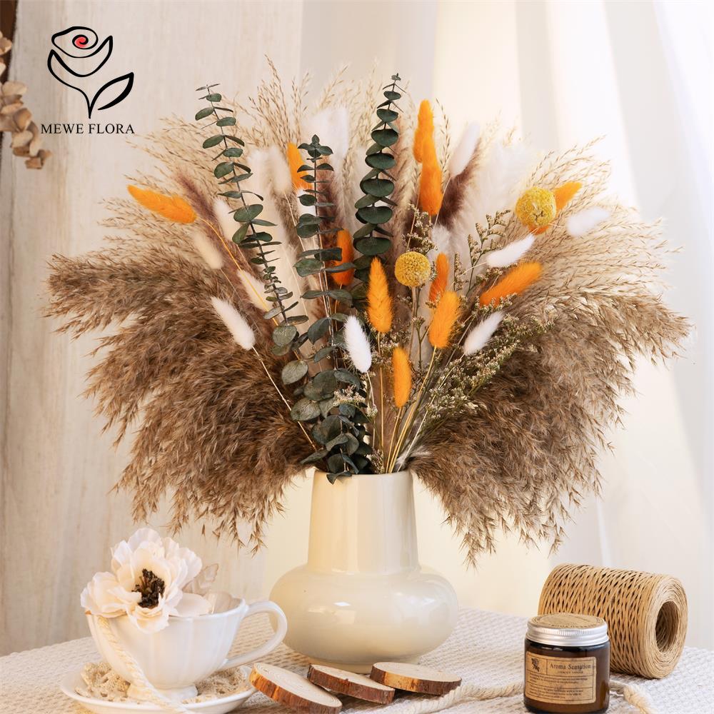 Dried Flower Bunch - 65 Buah Buket Rumput Pampas Oranye