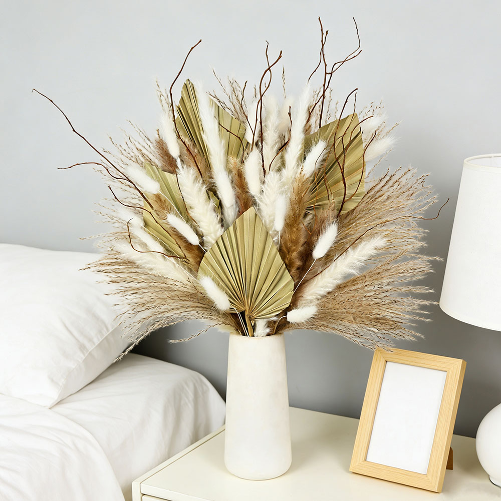 Dried Flower Bunch - Rangkaian Daun Palem Kering Alami Campuran