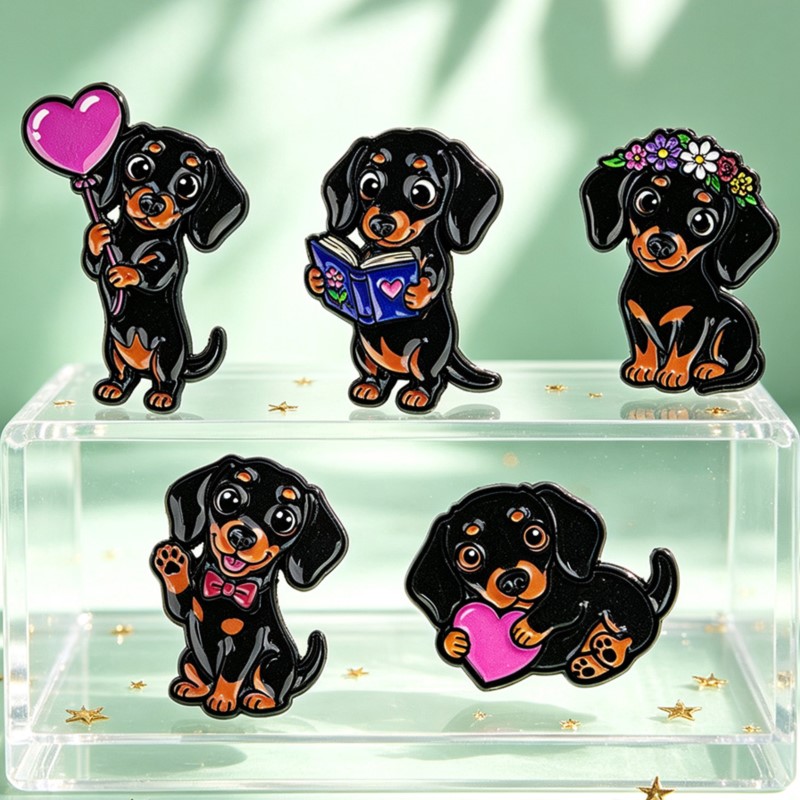 5pcs Set Pin Enamel Dachshund  - Florist Supplies ulasan dan harga