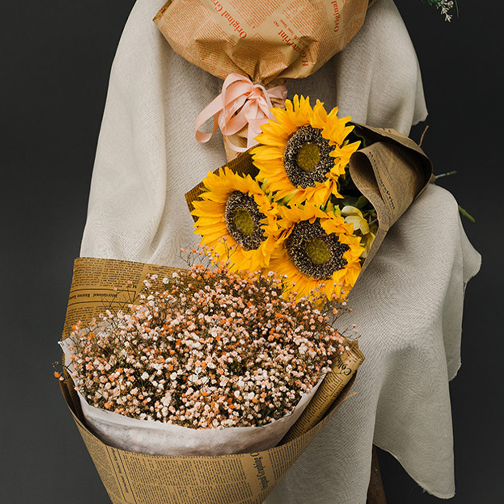 20 Lembar Kertas Pembungkus Ga - Flower Wrap Kraft ulasan dan harga